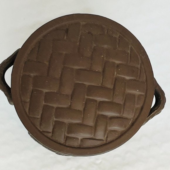 Zisha Clay Pottery Tea Container Dark Brown Decoration canister shape steamer - Picture 3 of 15